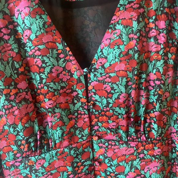 J. CREW SATIN FLORAL PRINT MIDI DRESS - Picture 3 of 9